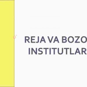 Reja va bozor institutlari