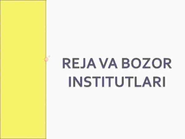 Reja va bozor institutlari