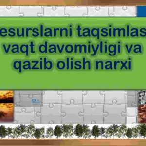 Resurslarni taqsimlash vaqt davomiyligi va qazib olish narxi