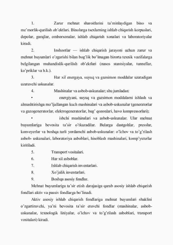 Sanoat ishlab chiqarishining asosiy fondlari va ishlab chiqarish quvvatlari - Image 4