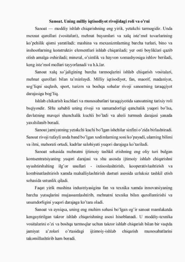 Sanoat - milliy iqtisodiyotning yetakchi tarmog'i - Image 2