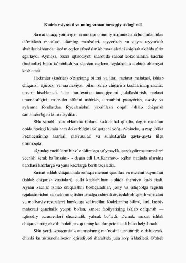 Sanoatda kadrlar va mehnatga haq to'lash - Image 2