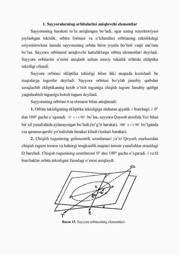 Sayyoralarning orbita elementlari - Image 2