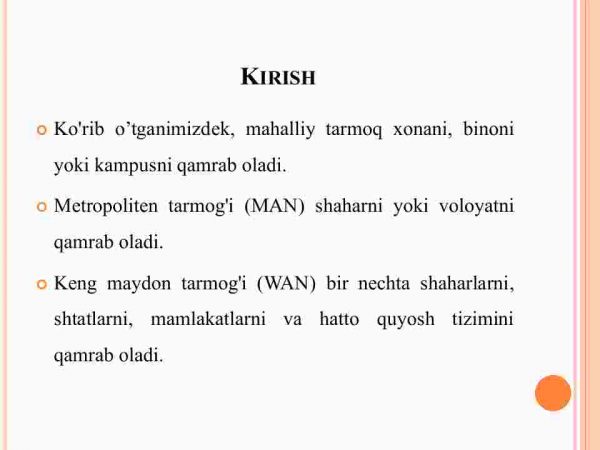 Shahar tarmoqlari (MAN) va ularning qurilish usullari. MAN tarmog'ida qo'llaniladigan asosiy qurilmalar - Image 3