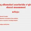 Sharq allomalari asarlarida o'qituvchi shaxsi muammosi