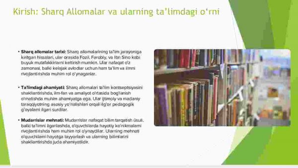 Sharq allomalarining asarlarida mudarrislar mehnati to'g'risida ilg'or pedagogik fikrlar - Image 3