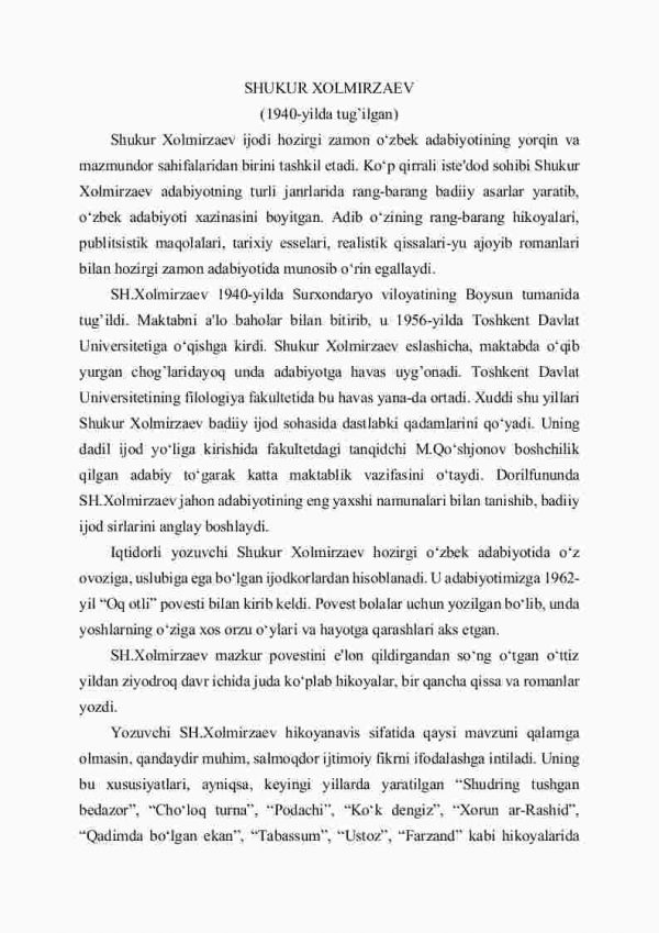 Shukur Xolmirzaev ijodi - Image 2