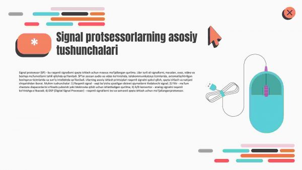 Signal protsessorlarni (SP) ishlatish sohalari va u yerdagi vazifalari, parametrlari​ - Image 3