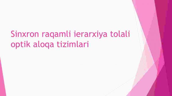 Sinxron raqamli ierarxiya tolali optik aloqa tizimlari