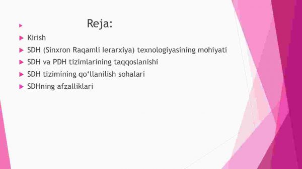 Sinxron raqamli ierarxiya tolali optik aloqa tizimlari - Image 2