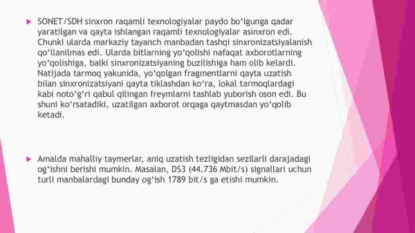 Sinxron raqamli ierarxiya tolali optik aloqa tizimlari - Image 3