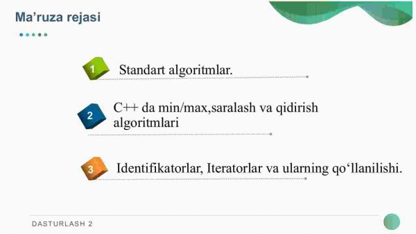 Standart algoritmlar. Iteratorlar va ularning qo'llanilishi - Image 2