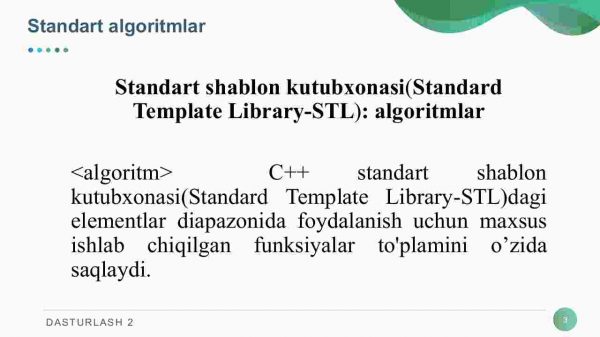Standart algoritmlar. Iteratorlar va ularning qo'llanilishi - Image 3
