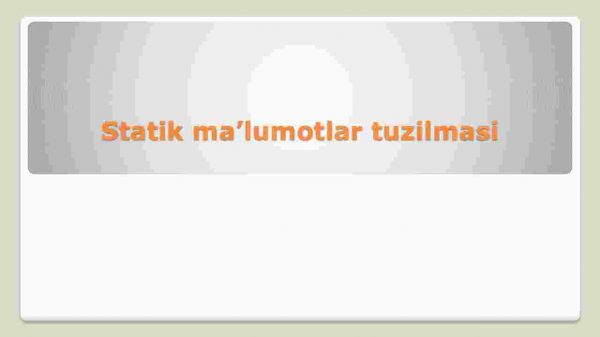 Statik ma'lumotlar tuzilmasi