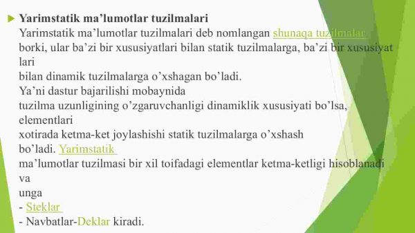 Stek, navbat va dek. Stek, navbat va deklarni chiziqli bog'langan ro'yhat yordamida tasvirlash va ular ustida amal bajarish algoritmlari - Image 3