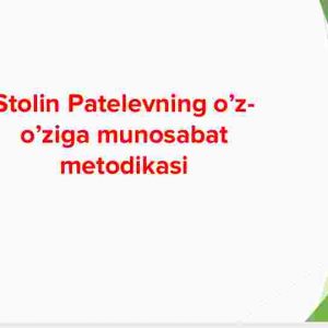Stolin Patelevning o'z-o'ziga munosabat metodikasi