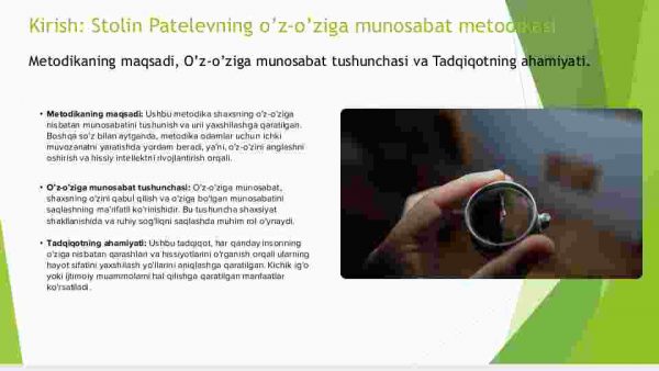 Stolin Patelevning o'z-o'ziga munosabat metodikasi - Image 3