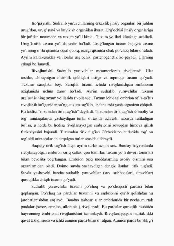 Sudralib yuruvchilarning ko'payishi, rivojlanishi va kеlib chiqishi - Image 2