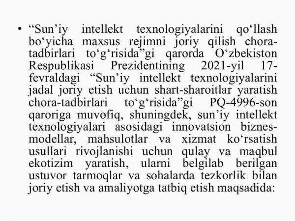 O'zbekiston iqtisodiy rivojlanishining yangi modelida sun'iy intellekt - Image 3