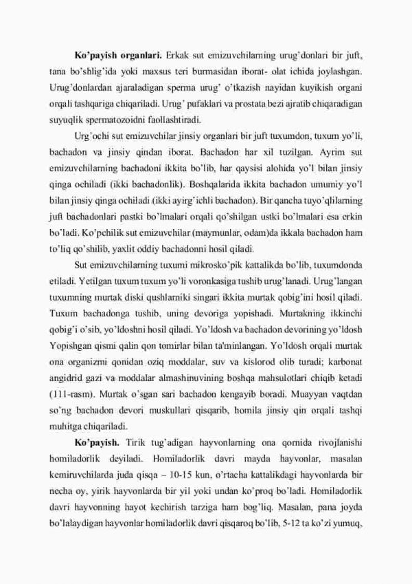 Sut emizuvchilarning ko'payishi, rivojlanishi va kеlib chiqishi - Image 2