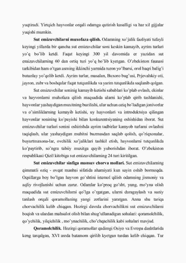 Sut emizuvchilarning tabiatda va inson faoliyatidagi ahamiyati, chorva mollari - Image 3
