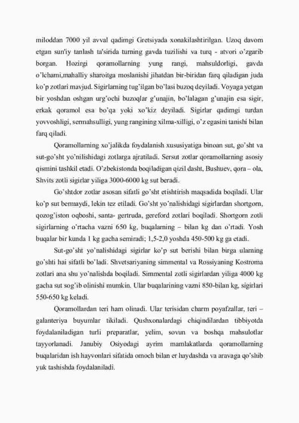 Sut emizuvchilarning tabiatda va inson faoliyatidagi ahamiyati, chorva mollari - Image 4