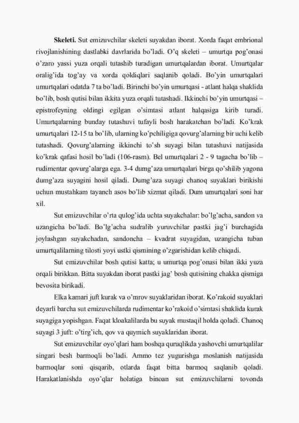 Sut emizuvchilarning tashqi tuzilishi, skеlеti, muskullari, nеrv sistеmasi - Image 4