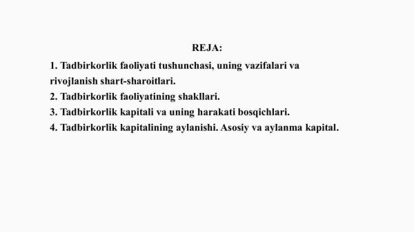 Tadbirkorlik faoliyati. Tadbirkorlik kapitali va uning aylanishi - Image 2