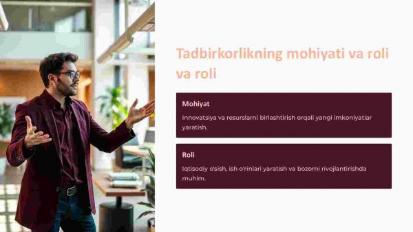 Tadbirkorlik ishlab chiqarish jarayonining tashkiliy omili - Image 2