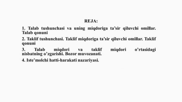 Talab va taklif nazariyasi. Bozor muvozanati - Image 2