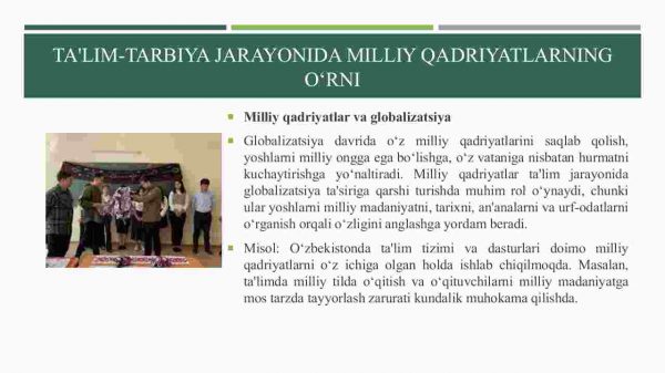 Ta`lim-tarbiya jarayonida milliy qadriyatlarning o`rni - Image 4