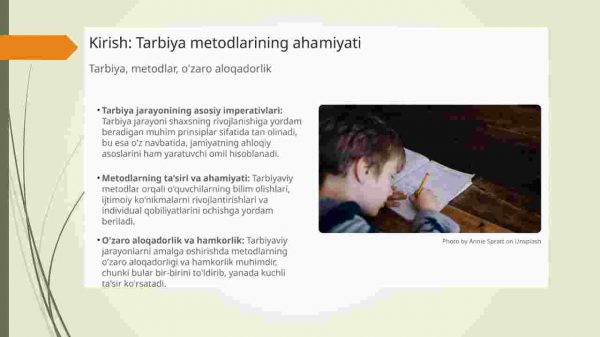 Tarbiya metodlarining o'zaro aloqadorligi va birligi - Image 3