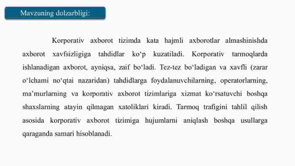 Tarmoq trafigini tahlil qilish asosida korporativ axborot tizimiga xujumlarni aniqlash - Image 2