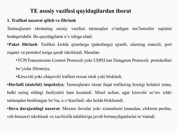 Tarmoqlararo ekran texnologiyalari - Image 4