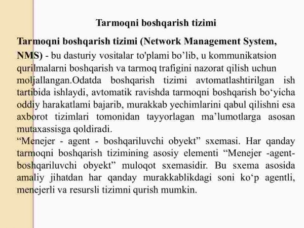 Tarmoqni boshqarish. Tarmoqni boshqarishda qo'llaniladigan asosiy protokollar, taqsimlangan tarmoqlarni boshqarish. DNS , ICMP va SNMP - Image 4