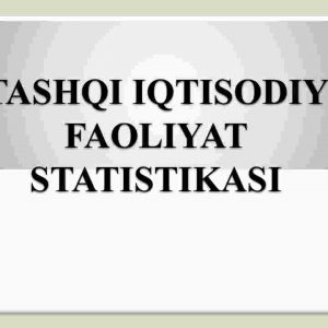 Tashqi iqtisodiy faoliyat statistikasi