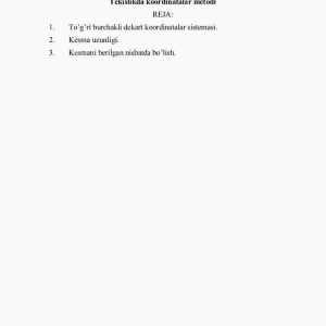 Tеkislikdа kооrdinаtаlаr mеtоdi
