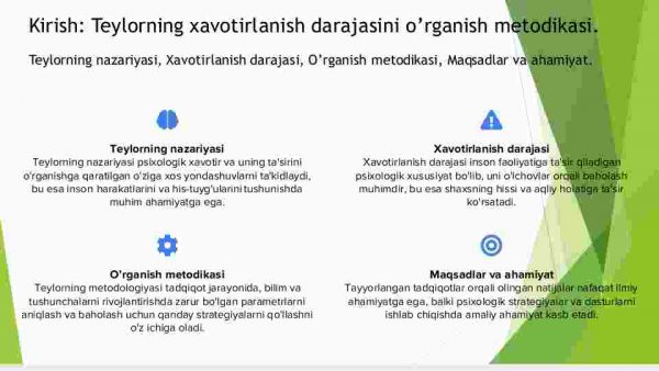 Teylorning xavotirlanish darajasini o’rganish metodikasi - Image 3