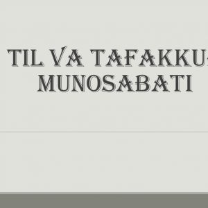 Til va tafakkur munosabati