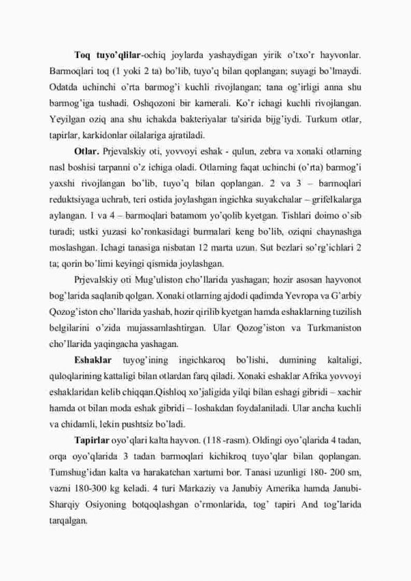 Toq tuyoqlilar, juft tuyoqlilar, yirtqichlar turkumlari - Image 2