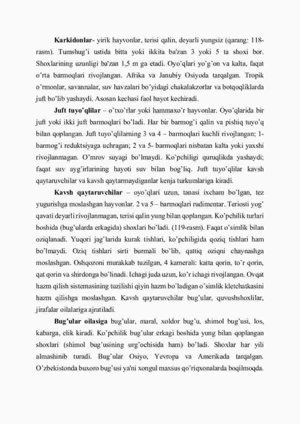 Toq tuyoqlilar, juft tuyoqlilar, yirtqichlar turkumlari - Image 3