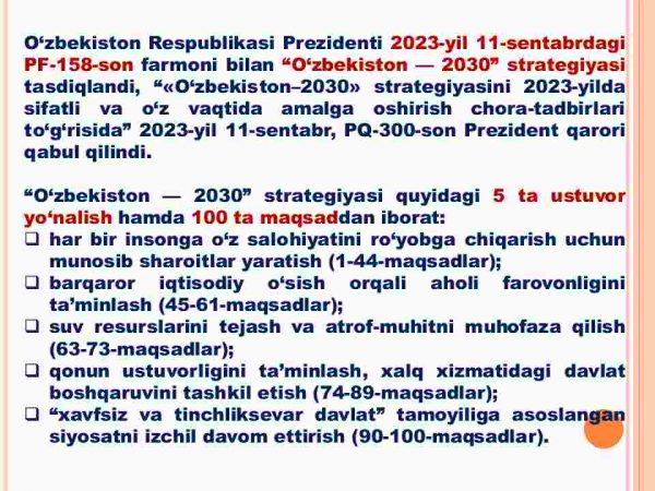 “O‘zbekiston — 2030” strategiyasi — xalq strategiyasi - Image 2