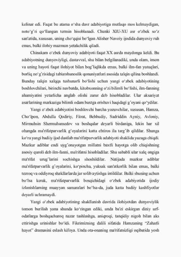 Yangi o'zbek adabiyotining asosiy xususiyatlari - Image 3
