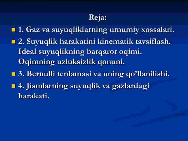 Yaxlit muhit mexanikasi elementlari. Suyuqlik va gazlardagi harakat - Image 2