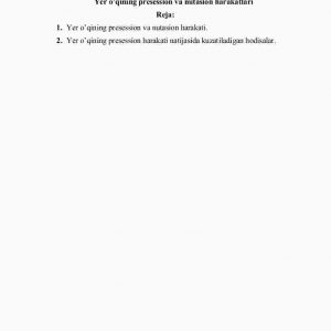 Yer o'qining presession va nutasion harakatlari