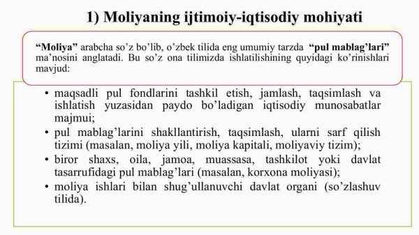 Zamonaviy moliyaning mazmun-mohiyati va uni o'rganishning obyektiv zarurligi - Image 4