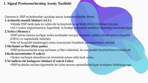 Zamonaviy signal protsessorlari arxitekturalarini o‘rganish - Image 4