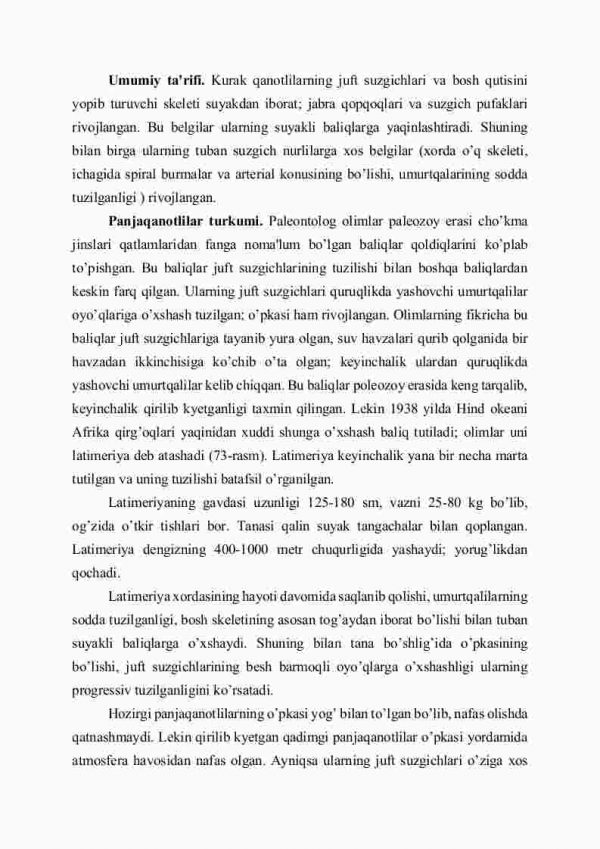 Kurak qanotlilar kеnja sinfi, baliqlarning kеlib chiqishi - Image 2