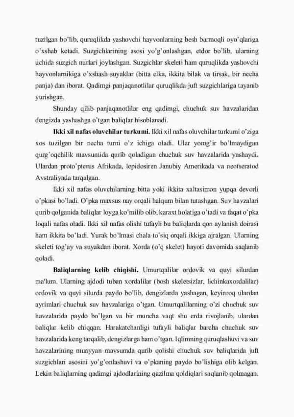 Kurak qanotlilar kеnja sinfi, baliqlarning kеlib chiqishi - Image 3