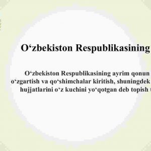 Oʻzbekiston Respublikasining qonuni